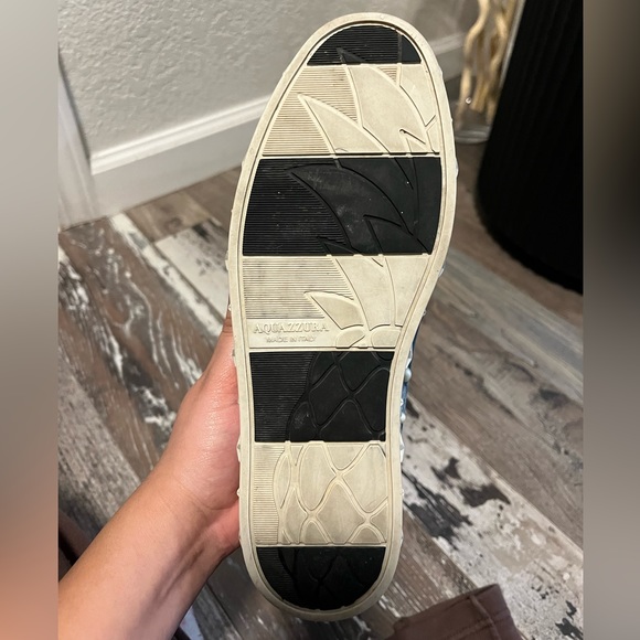 Aquazzura Ocean Blue Cosmic Pearls Slip-on Sneakers - Picture 5 of 10